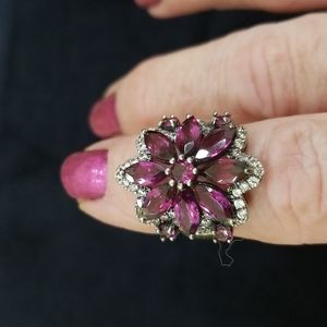 Raspberry garnet ring